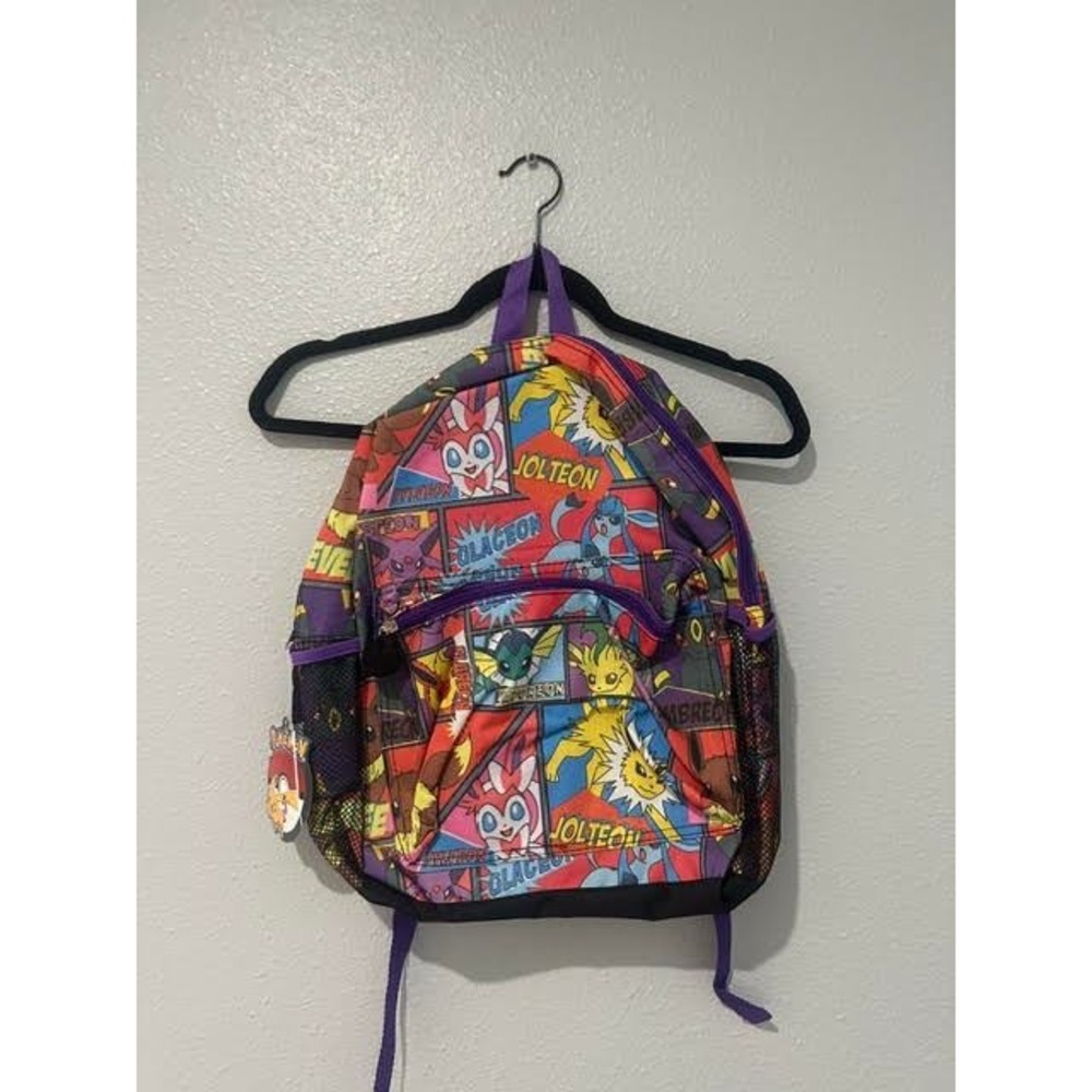Pokemon Eeveelutions Comic Print Backpack Sylveon Jolteon Flareon Multi NWT